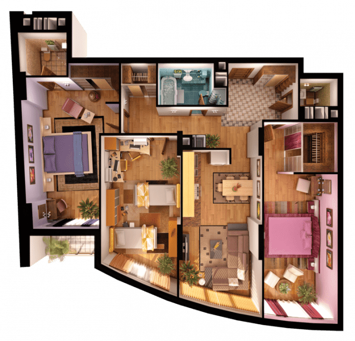 4-room apartment layout