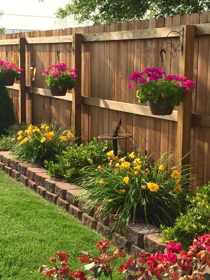 wooden fence in the garden