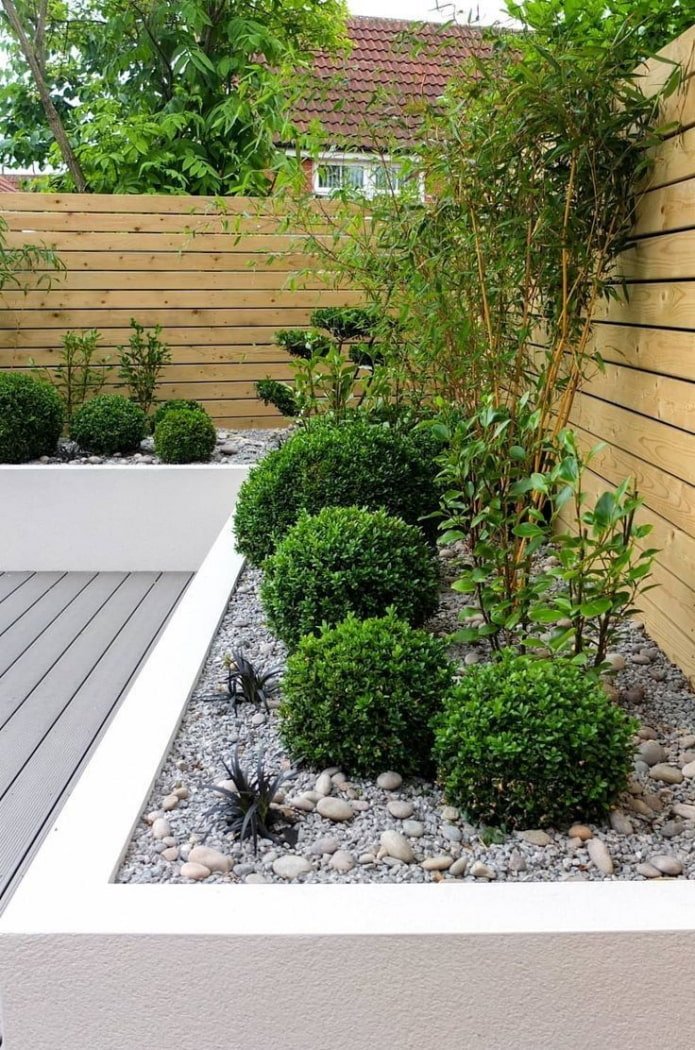 modern flowerbed on the site