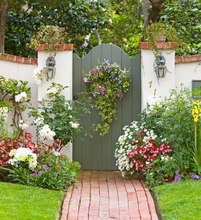 flowers near the gate