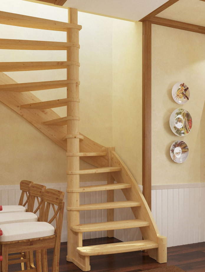 rotary wooden staircase