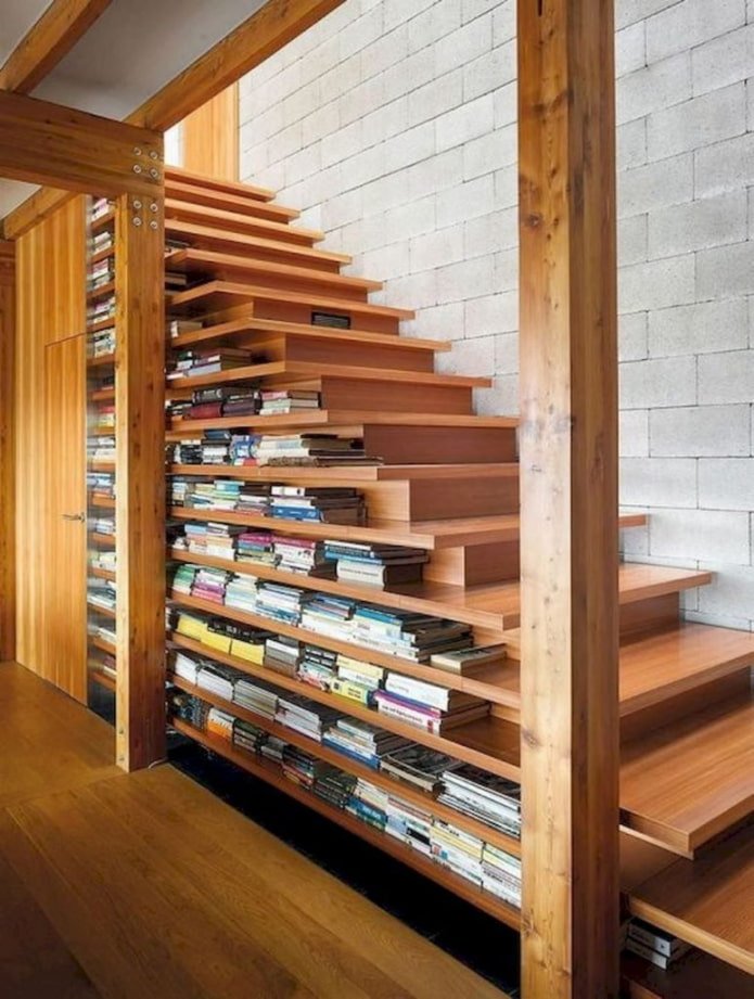 shelf under the stairs