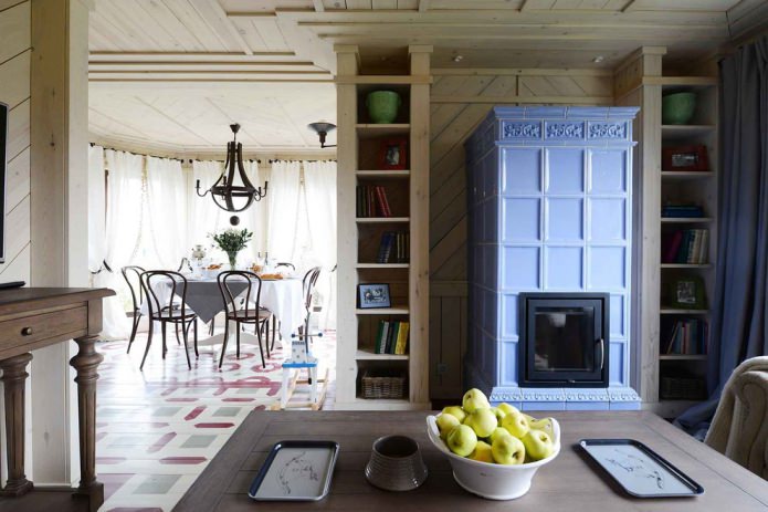 stove in a country house interior