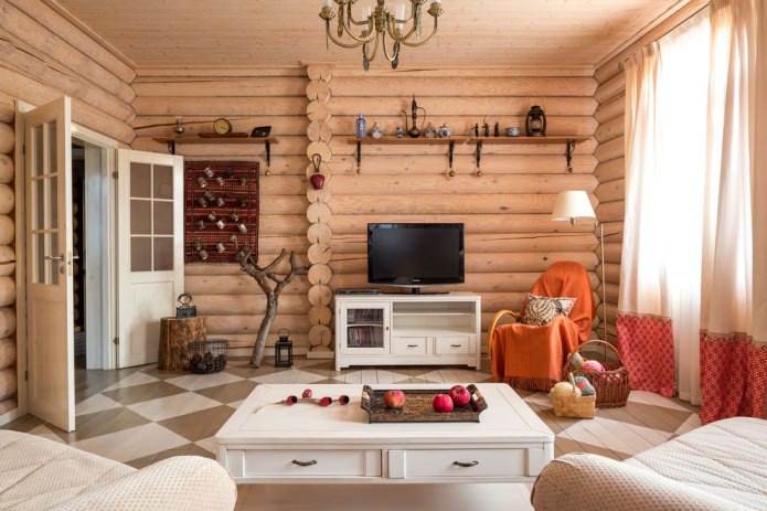 log house interior