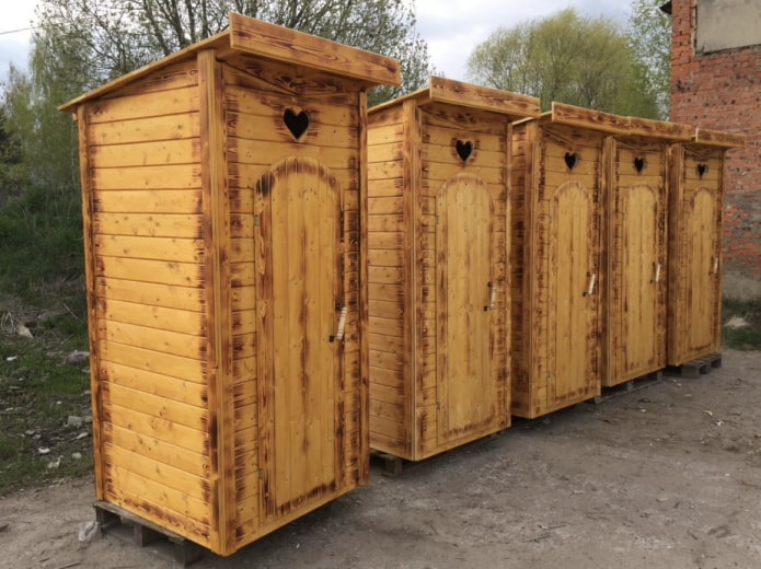 wooden toilet cabins