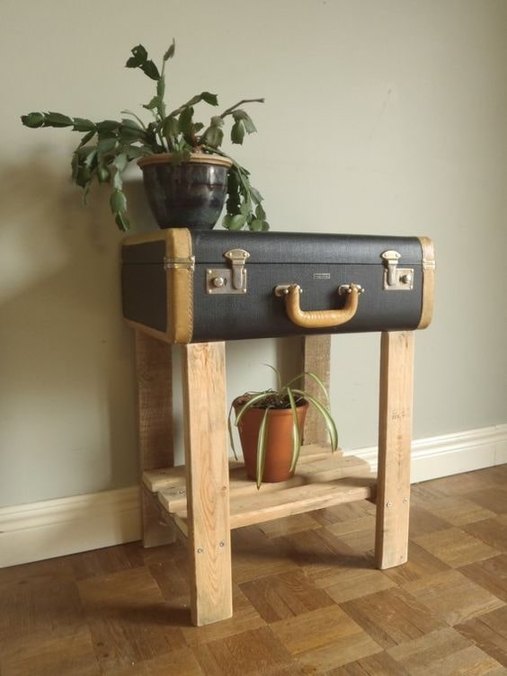 Suitcase on legs