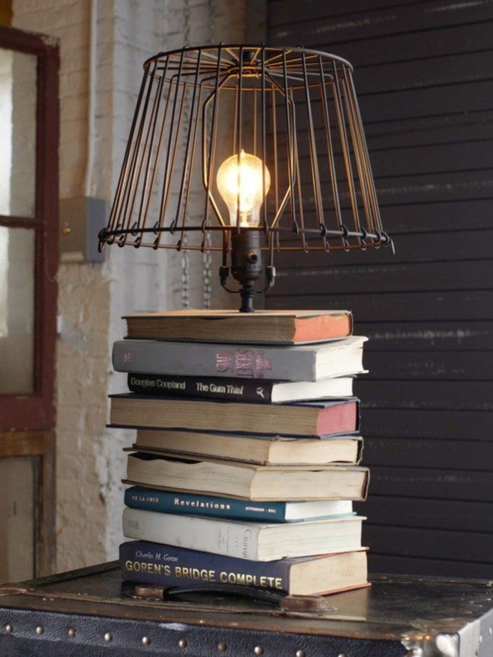 Lamp made of books