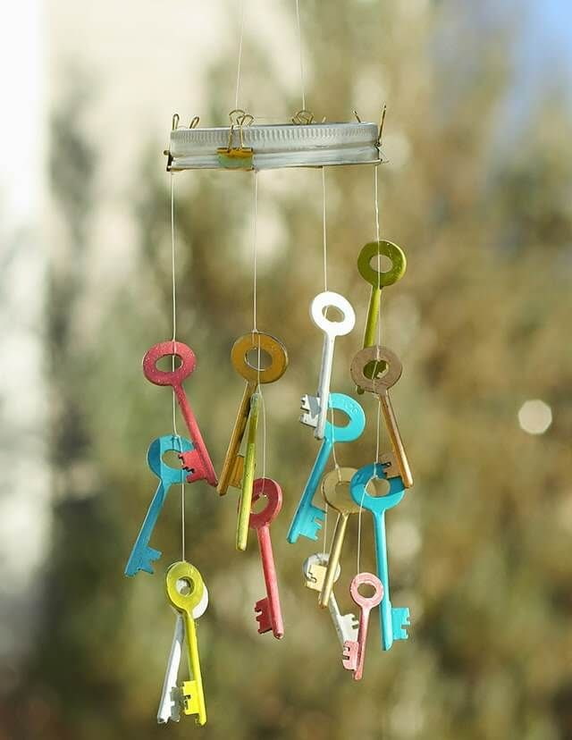 Wind chime from keys