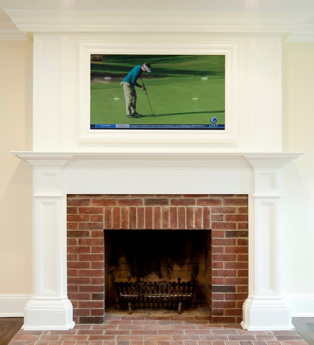 Pilasters framing a fireplace
