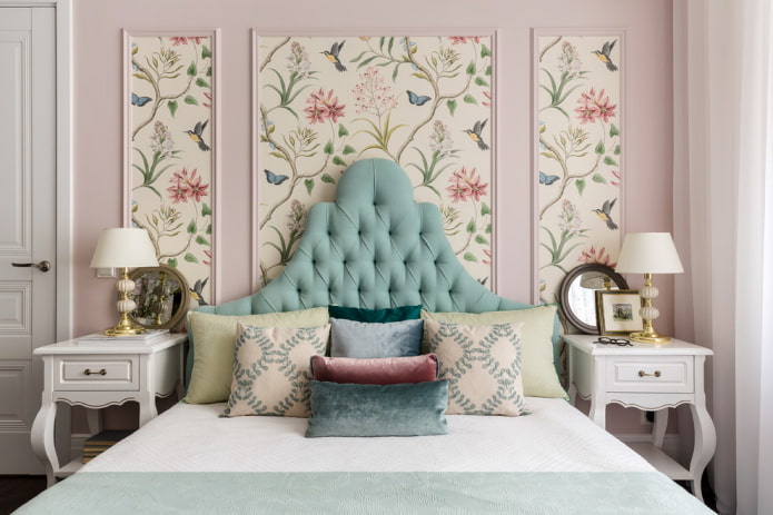 Moldings with wallpaper