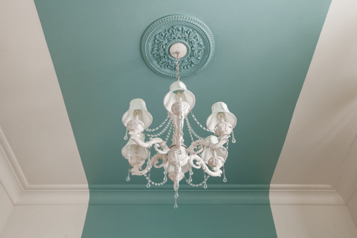 Rosette over the chandelier