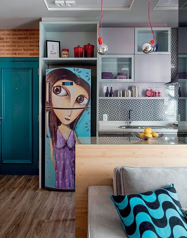 Painted refrigerator