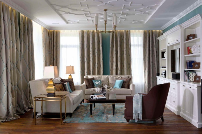 ceiling moldings in the living room