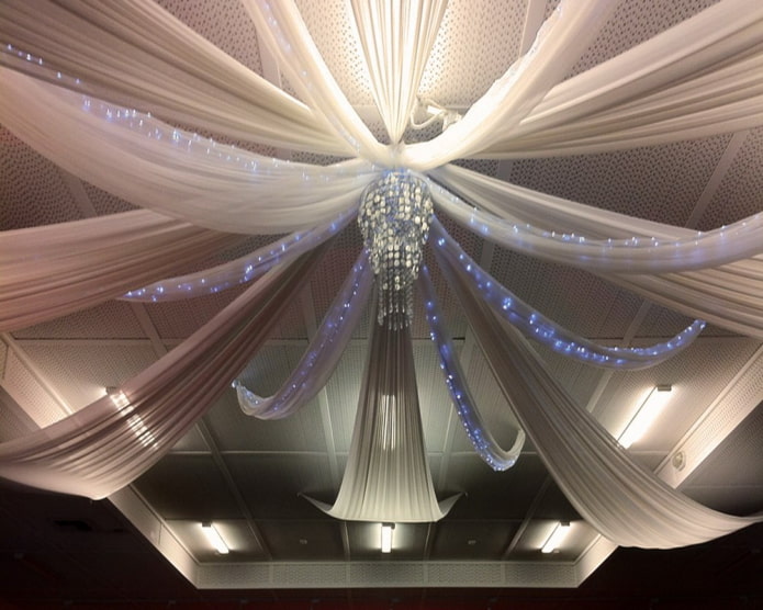 fabric ceiling drapery