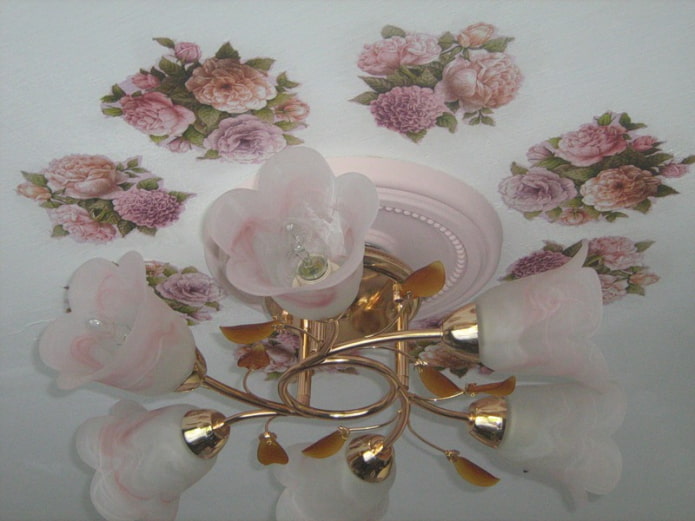 decoupage on the ceiling