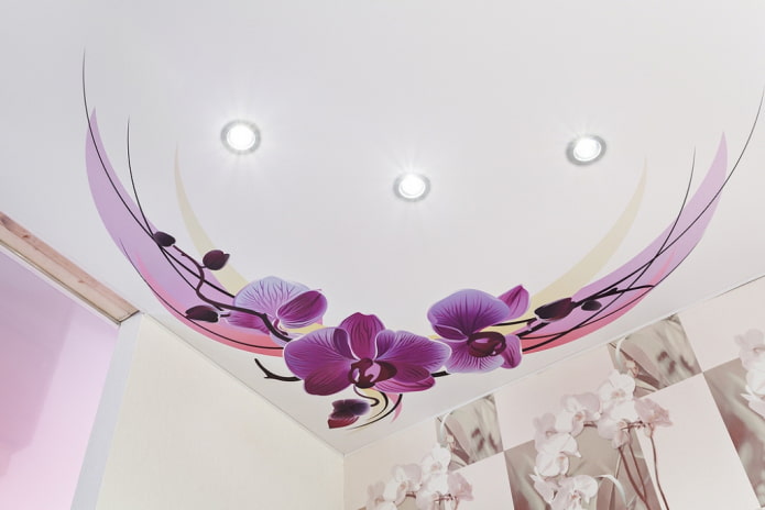 sticker with flowers on the ceiling