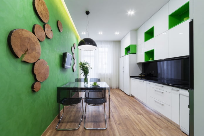 accent wall decor in the kitchen interior