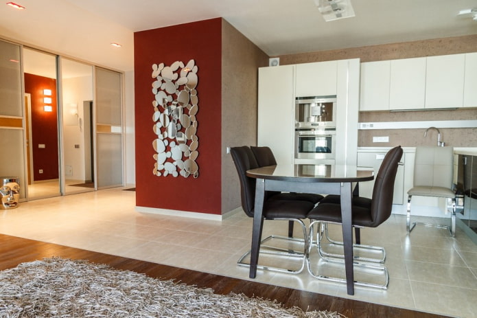 accent wall decor in the kitchen interior