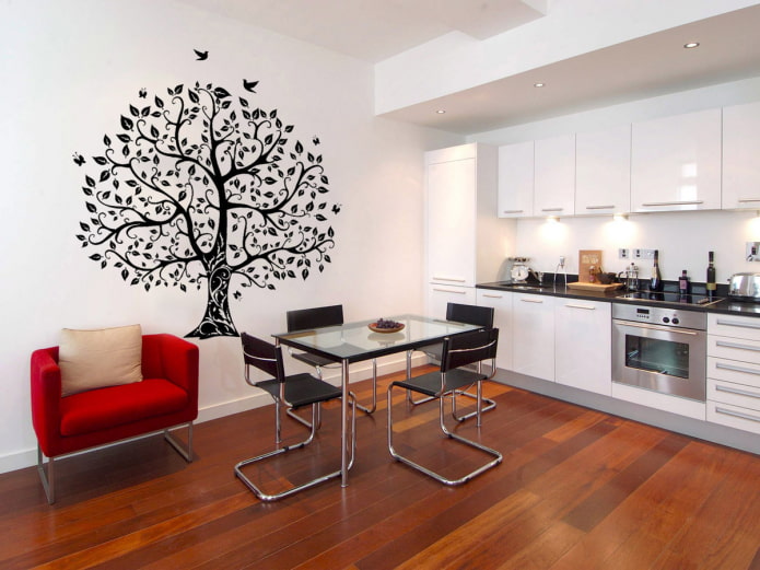 decorative wall sticker in the kitchen