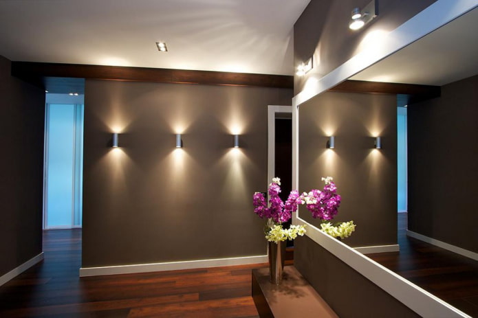 lighting on the walls in the interior