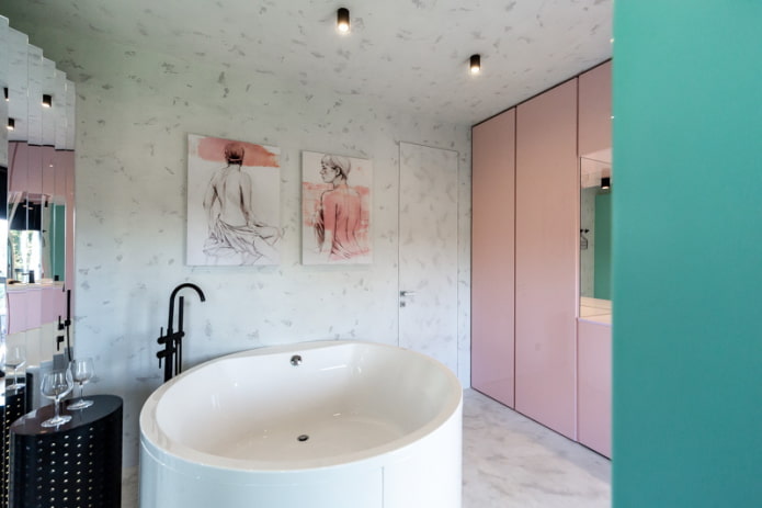 Paintings in the bathroom