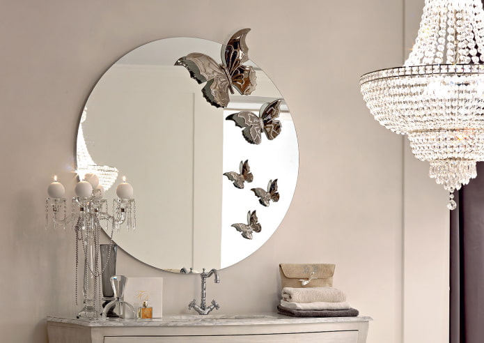 mirror decorated with stickers