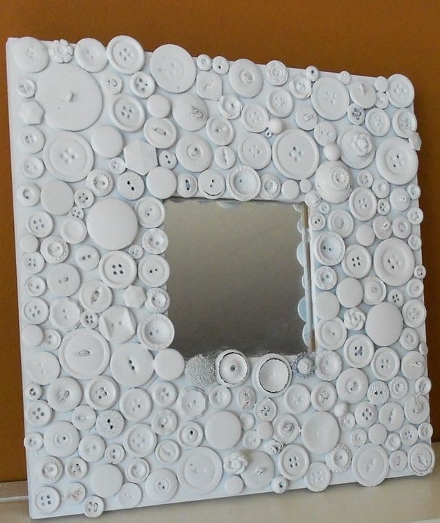 mirror decorated with buttons