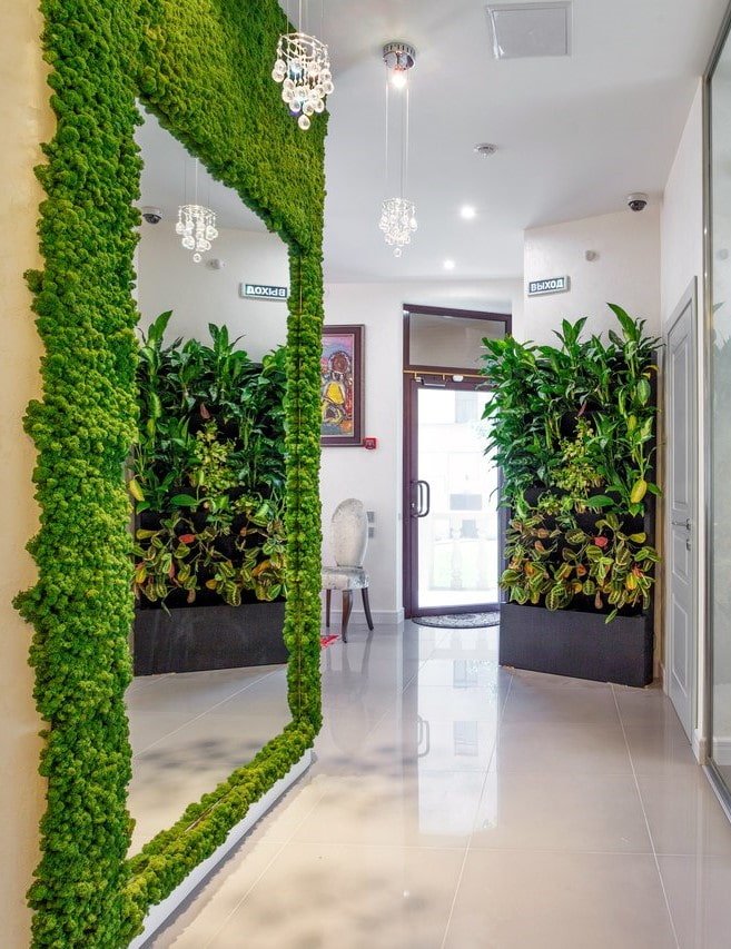 decoration of a mirror in the eco-style