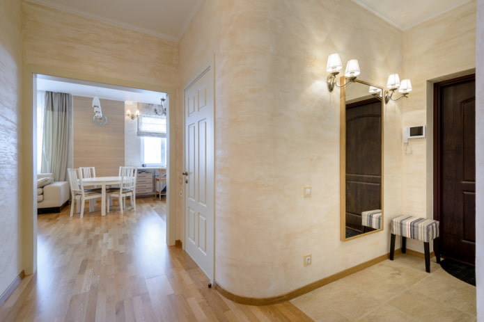 plaster on the walls in the interior