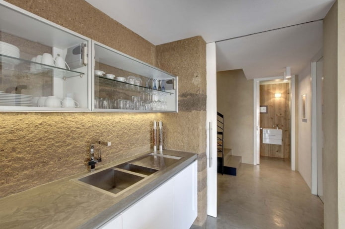 structural plaster in the kitchen