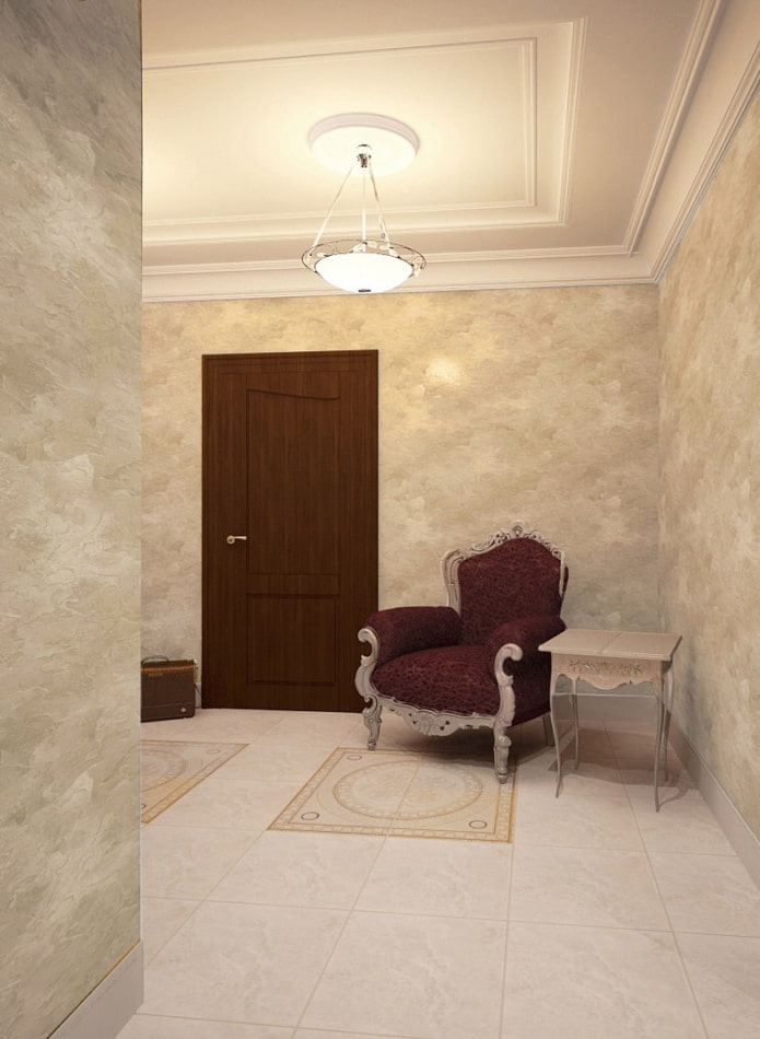 textured plaster in interior of the hallway
