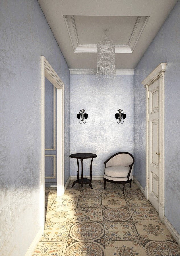 plaster in the interior of the corridor