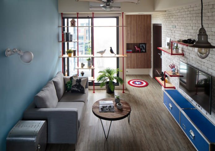 white brick wallpaper in the living room