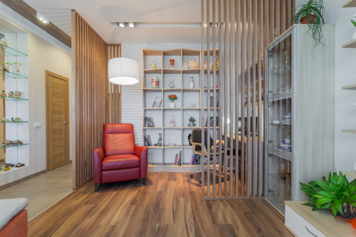 wooden partition in the interior