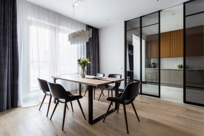 glass partition in interior
