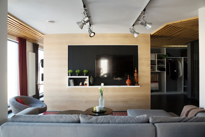 wooden partition in the interior