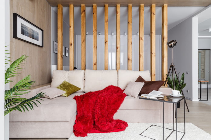 wooden partition in the interior