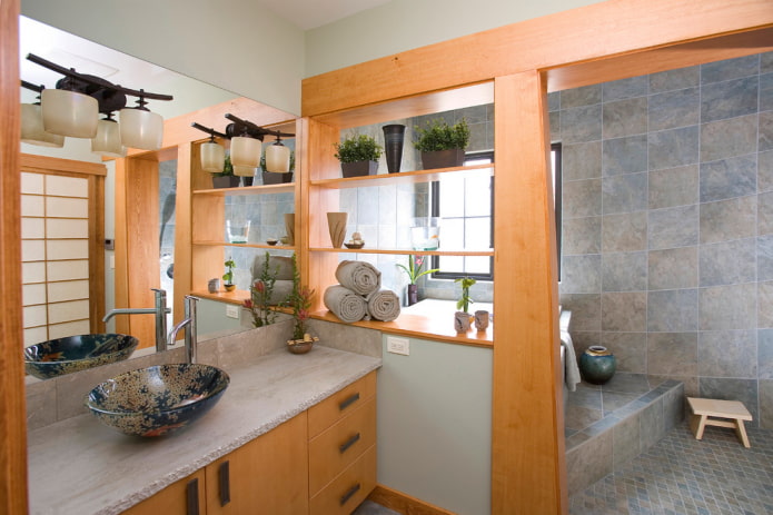 partition in the bathroom interior