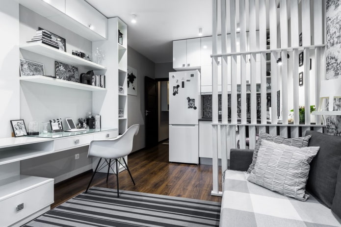 plastic partition in the interior