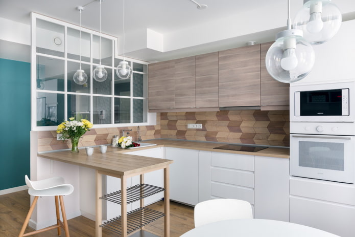 partition in the interior of the kitchen