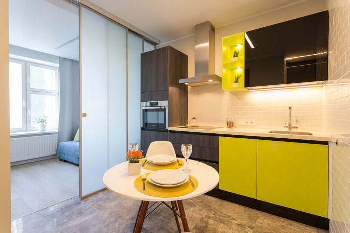 partition in the kitchen interior