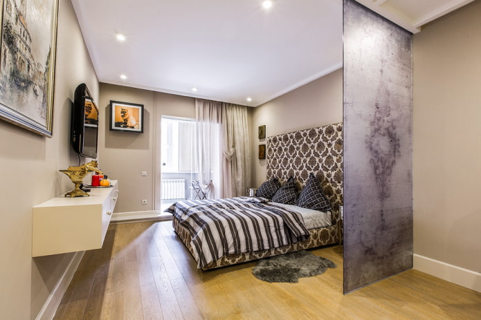 partition in the bedroom interior