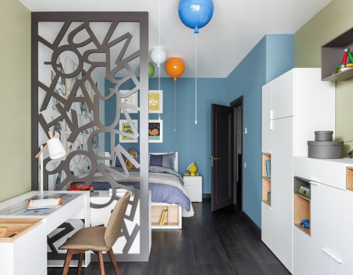 partition in the interior of the children's room