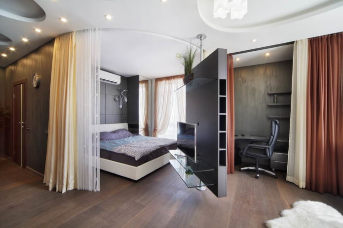 partition in the interior in a modern style