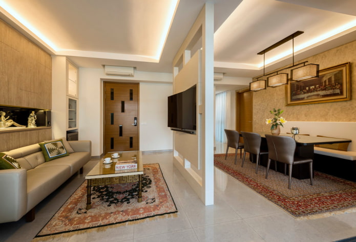 gypsum partition in the interior