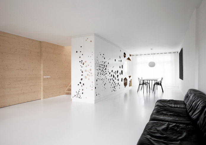 partition in the interior in the style of minimalism