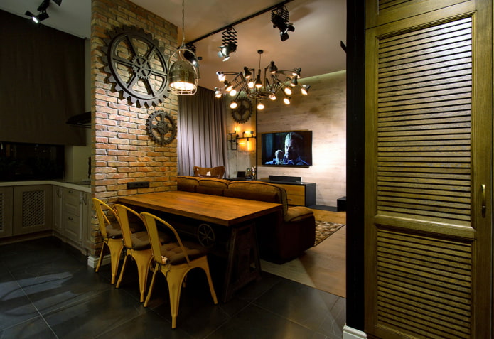 brick partition in the interior