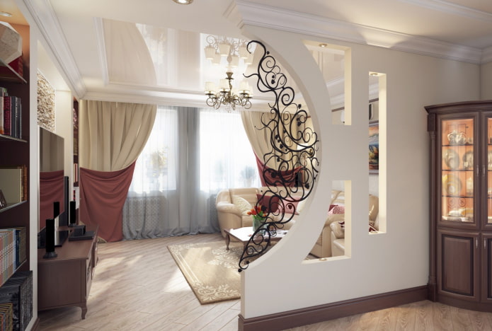curly partition in the interior