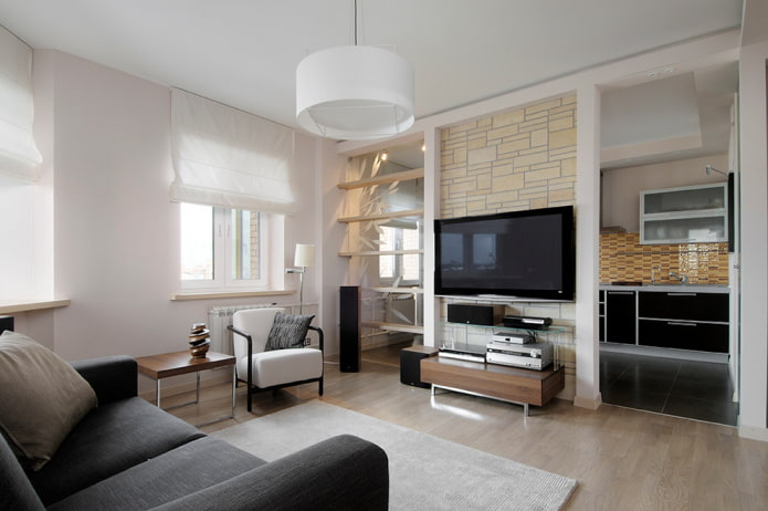 gypsum partition in the interior
