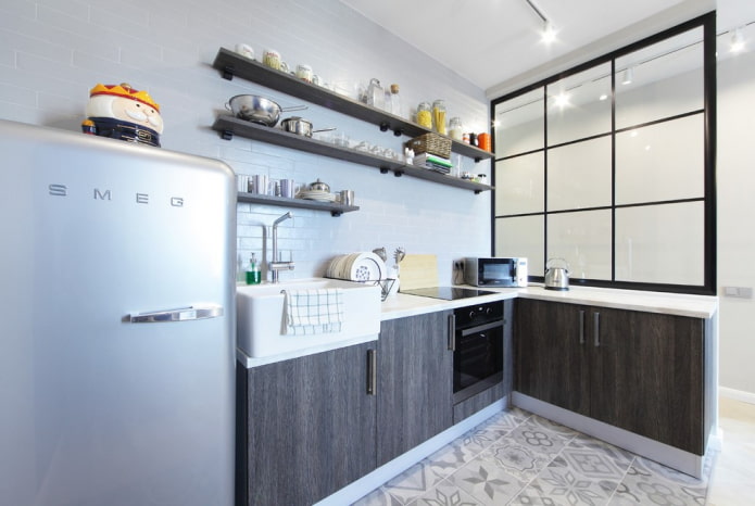 partition in the kitchen interior